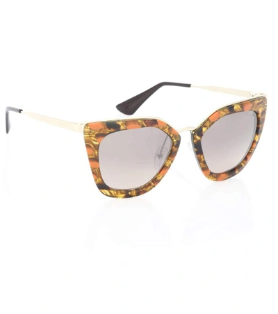 Shop Prada Cinéma Cat-eye Sunglasses In Multicoloured
