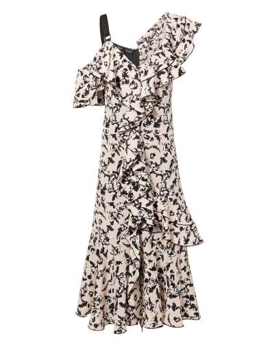 Shop Proenza Schouler Asymmetric Floral Midi Dress