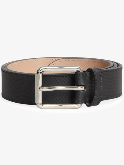 Shop Burberry Trench Leather Belt In Black