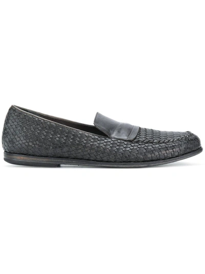 Shop Pantanetti Woven Loafers In Black