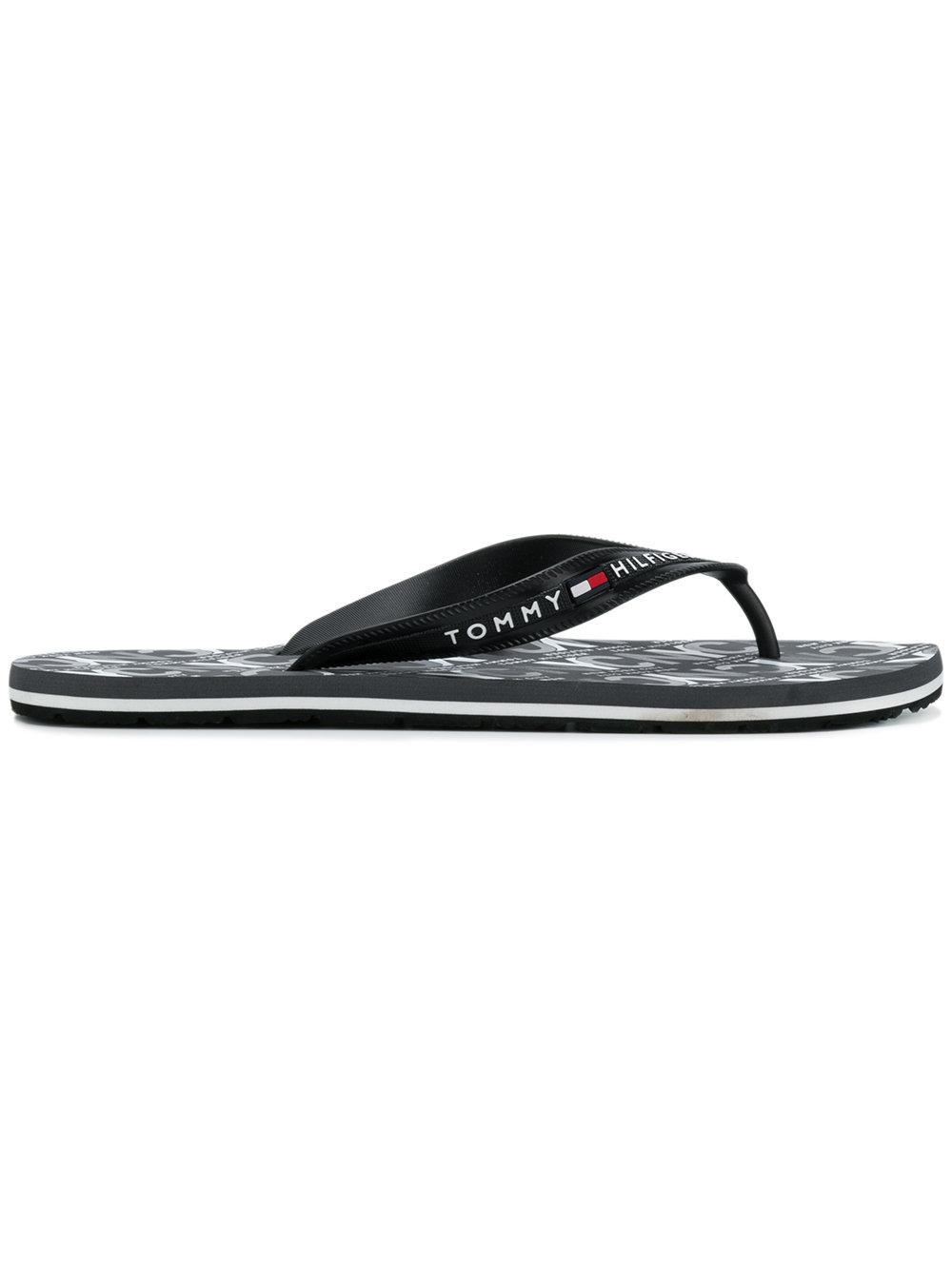 tommy hilfiger black flip flops