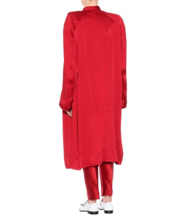 Shop Haider Ackermann Satin Coat In Red