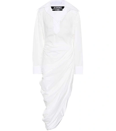 Shop Jacquemus La Robe Amadora Cotton Dress In White