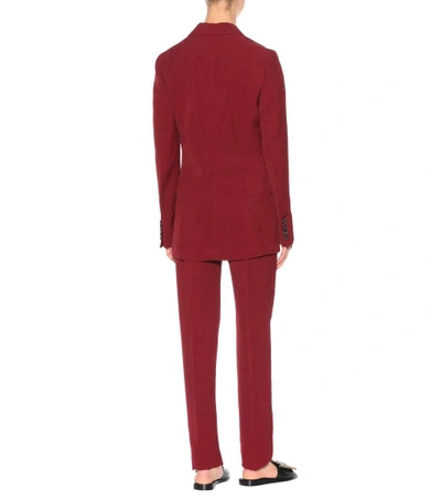 Shop Joseph Cameo Linen-blend Blazer In Red