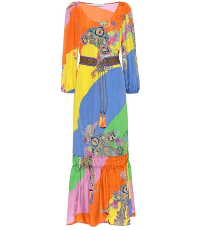 Shop Etro Paisley Silk-blend Jacquard Dress In Multicoloured