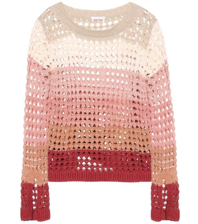 Shop See By Chloé Striped Cotton-blend Sweater In Multicoloured