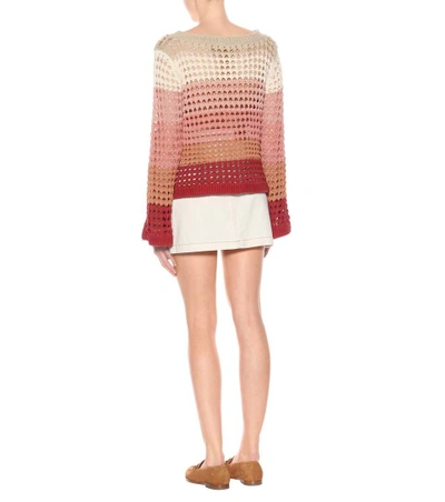 Shop See By Chloé Striped Cotton-blend Sweater In Multicoloured