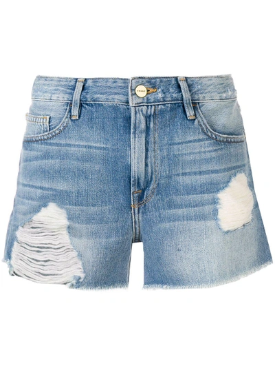 Shop Frame Distressed Denim Shorts