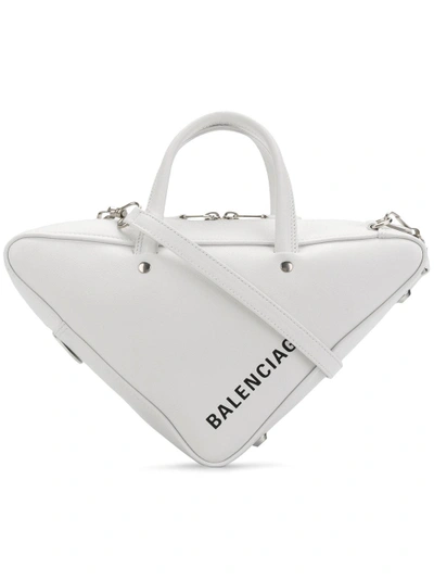 Shop Balenciaga Triangle Duffle S In White