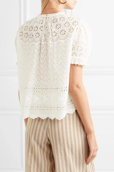 Shop Ulla Johnson Desi Broderie Anglaise Cotton Top In White