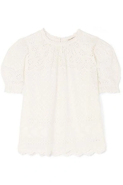 Shop Ulla Johnson Desi Broderie Anglaise Cotton Top In White