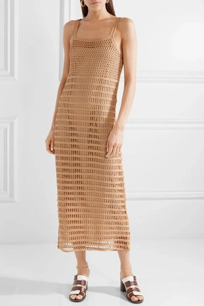 Shop Elizabeth And James Edna Crocheted Cotton Maxi Dress In Sand