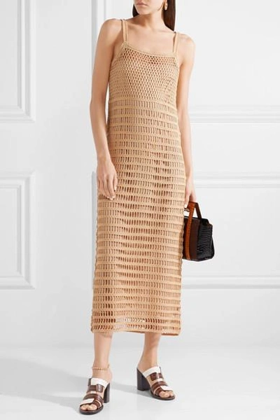 Shop Elizabeth And James Edna Crocheted Cotton Maxi Dress In Sand