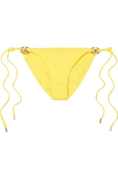 Shop Melissa Odabash Bahamas Embellished Bikini Bottom In Yellow