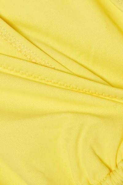 Shop Melissa Odabash Bahamas Embellished Triangle Bikini Top In Yellow