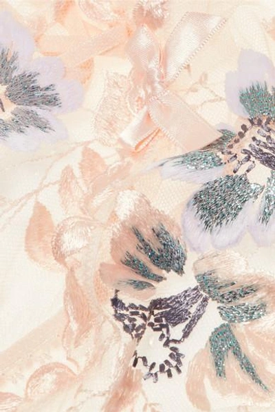 Shop Agent Provocateur Julie Satin-trimmed Embroidered Tulle Briefs