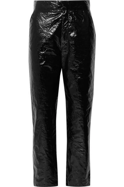 Crinkled vinyl pants