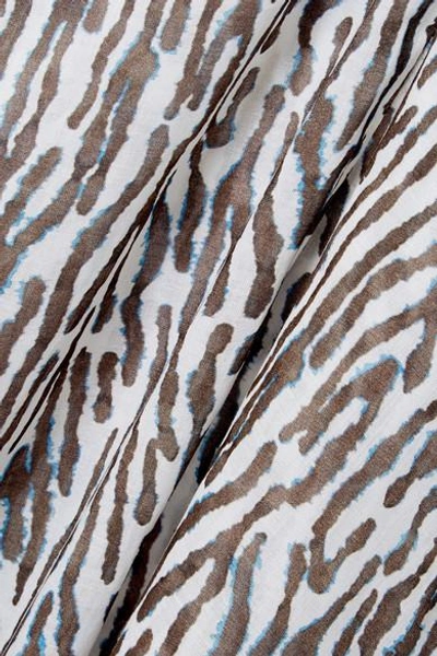 Shop On The Island By Marios Schwab Tromelin Zebra-print Cotton-voile Maxi Dress In Brown
