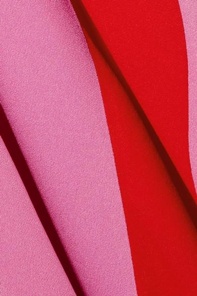 Shop Attico Envers Striped Satin-crepe Maxi Dress In Red