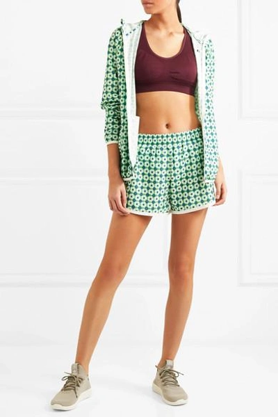 Shop Tory Sport Floral-print Shell Shorts In Green