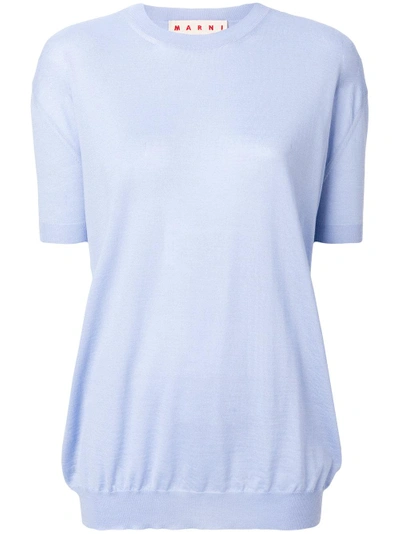 Shop Marni Cashmere Short Sleeve Sweater - Blue