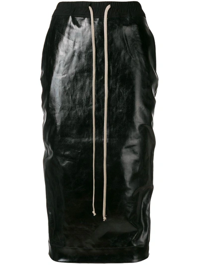 Shop Rick Owens Drkshdw Elasticated Varnished Skirt In Black