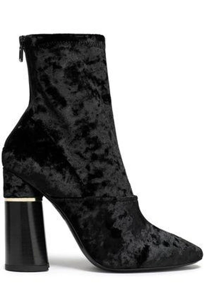 Shop 3.1 Phillip Lim Woman Kyoto Crushed-velvet Ankle Boots Black