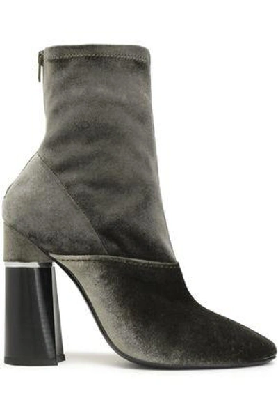 Shop 3.1 Phillip Lim / フィリップ リム Kyoto Velvet Ankle Boots In Army Green