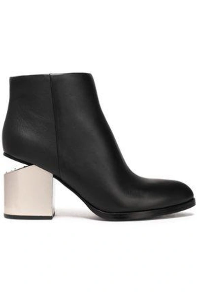 Shop Alexander Wang Woman Gabi Two-tone Leather Ankle Boots Black