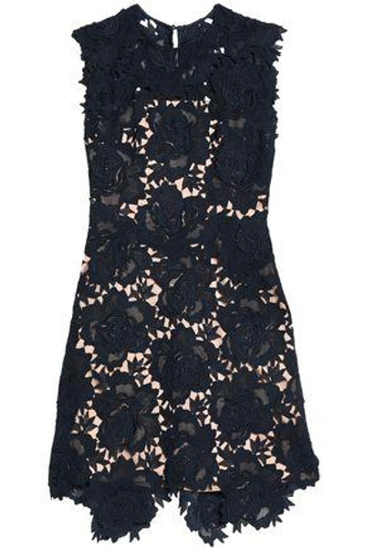 Shop Catherine Deane Fjola Guipure Lace Mini Dress In Midnight Blue