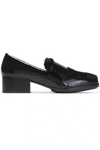 Shop 3.1 Phillip Lim / フィリップ リム Woman Quinn Shearling And Patent-leather Loafers Black