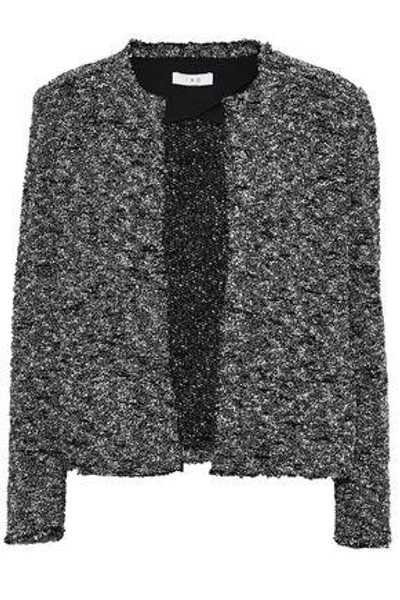 Shop Iro Woman Frayed Bouclé-tweed Jacket Black