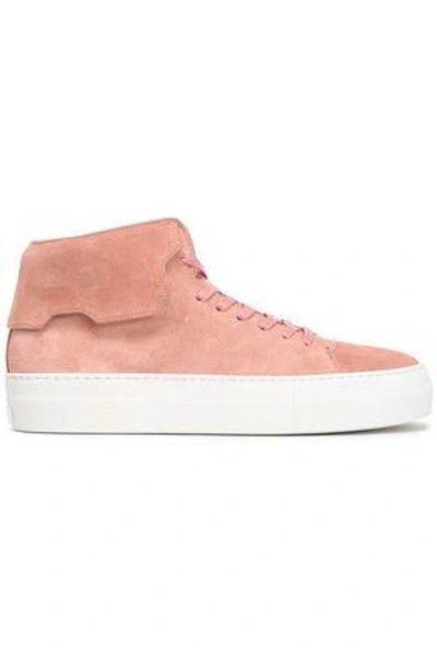 Shop Buscemi Woman Suede High-top Sneakers Blush