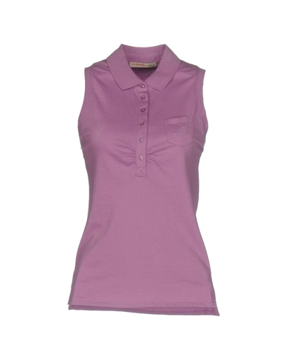 Shop Liu •jo Polo Shirt In Light Purple