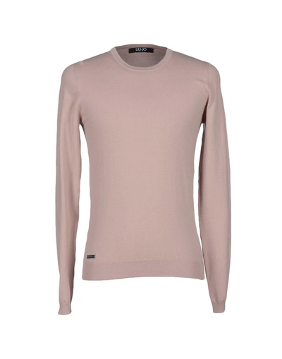 Shop Liu •jo Sweater In Dove Grey