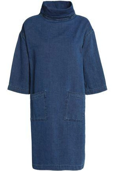 Shop M.i.h. Jeans Woman Westbourne Denim Turtleneck Mini Dress Mid Denim