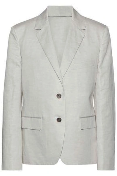 Shop Jil Sander Woman Linen And Cotton-blend Blazer Off-white