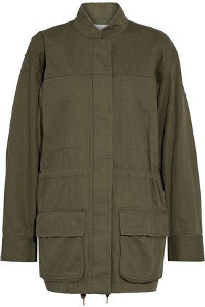 Shop Alexander Wang T Cotton-gabardine Jacket In Army Green