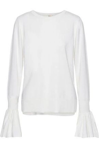 Shop Adam Lippes Woman Merino Wool Sweater Off-white