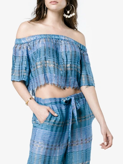 Shop A Peace Treaty Arima Crop Top In Blue