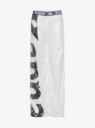 Shop Faith Connexion Kappa Sequin Track Pants In White