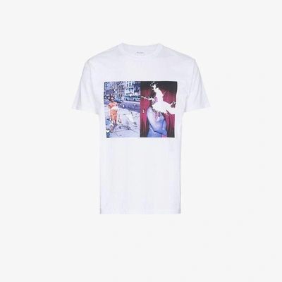 Shop Just A T-shirt Brad Feuerhelm Handbag Print Cotton T Shirt In White