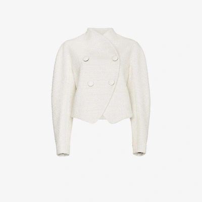 Shop Proenza Schouler Re-edition Wool Cotton-blend Double Breasted Jacket In White