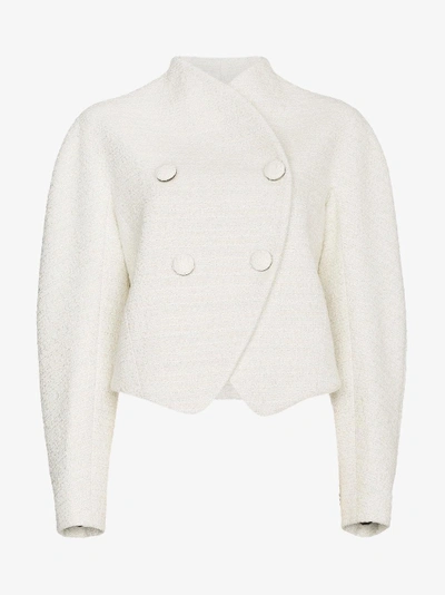 Shop Proenza Schouler Re-edition Wool Cotton-blend Double Breasted Jacket In White