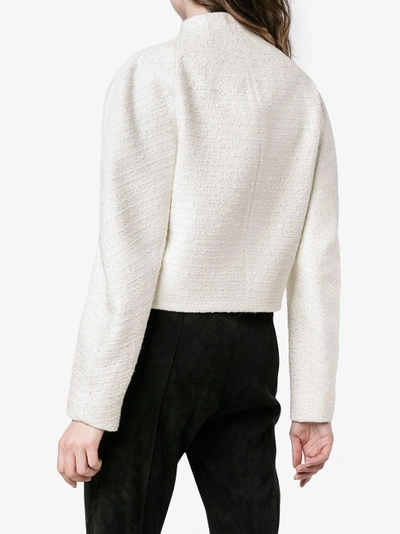 Shop Proenza Schouler Re-edition Wool Cotton-blend Double Breasted Jacket In White