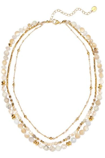 Shop Chan Luu Layered Gold-tone Stone Necklace