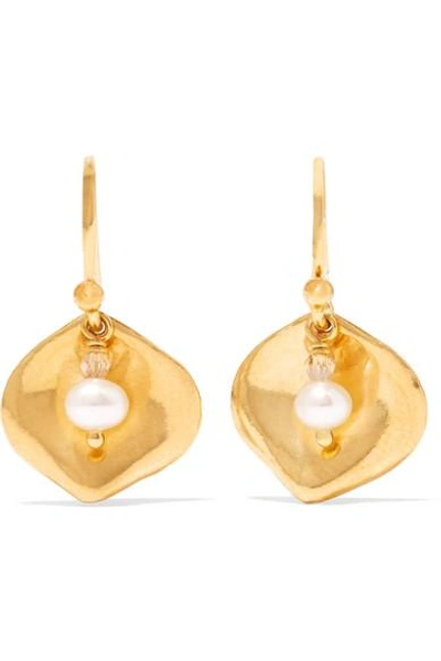 Shop Chan Luu Gold-plated, Pearl And Crystal Earrings