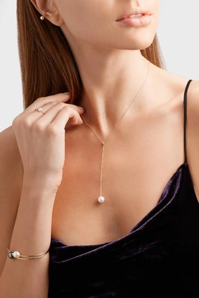 Shop Mizuki 14-karat Gold, Pearl And Diamond Necklace