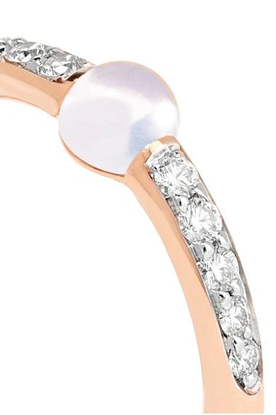 Shop Pomellato M'ama Non M'ama 18-karat Rose Gold, Diamond And Moonstone Ring