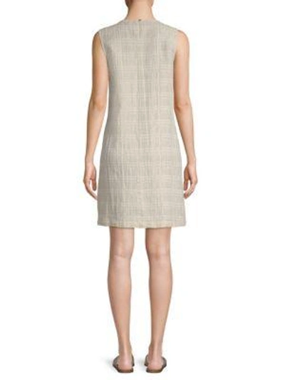 Shop Eileen Fisher Check Shift Dress In Natural